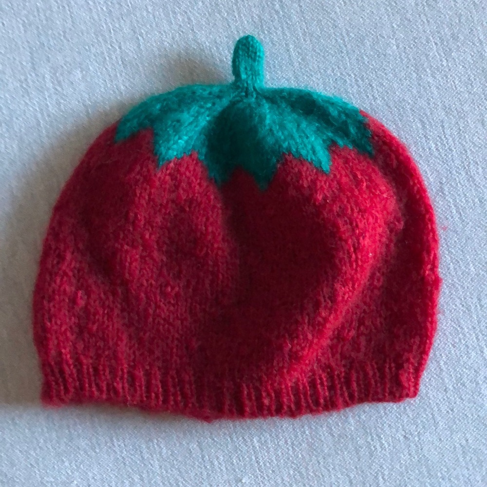 Strawberry knit beanie